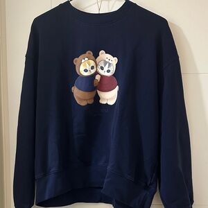 Uniqlo Navy Sweatshirt with Bear Graphic